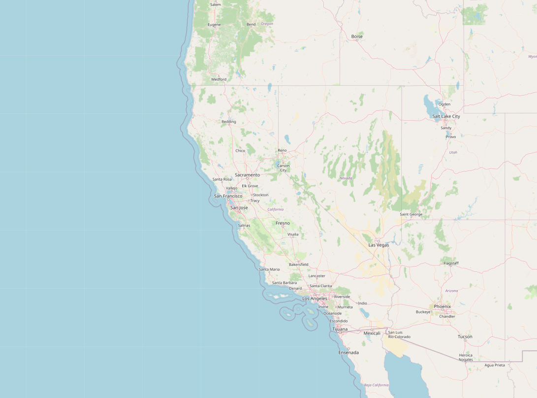 map of west coast of U.S.