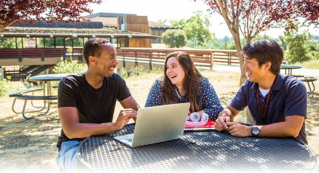 students study outside